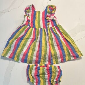 Zunie 100% Cotton Baby Dress with Bloomers